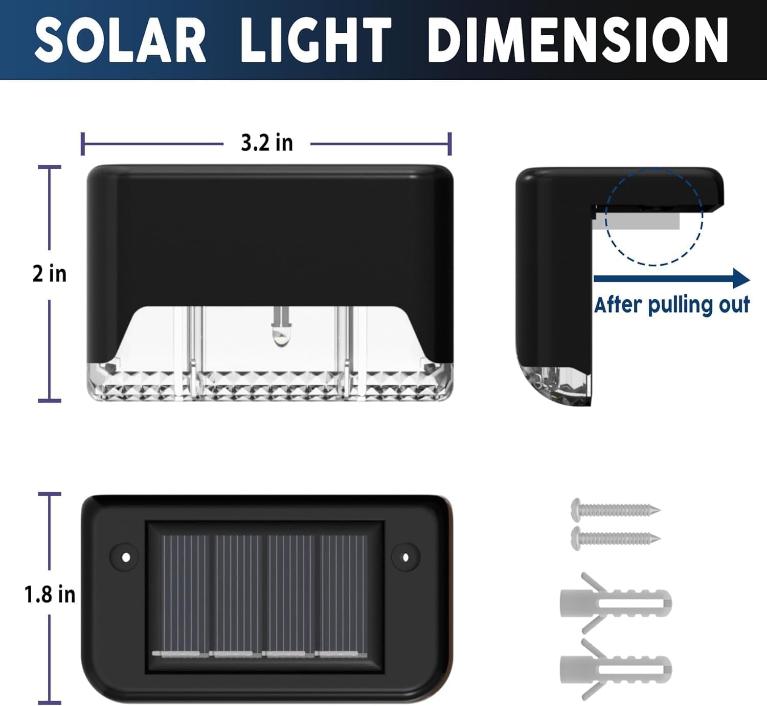 Waterproof LED Solar Powered Deck Stair Outdoor Light (Pack of 4) (RA-028)