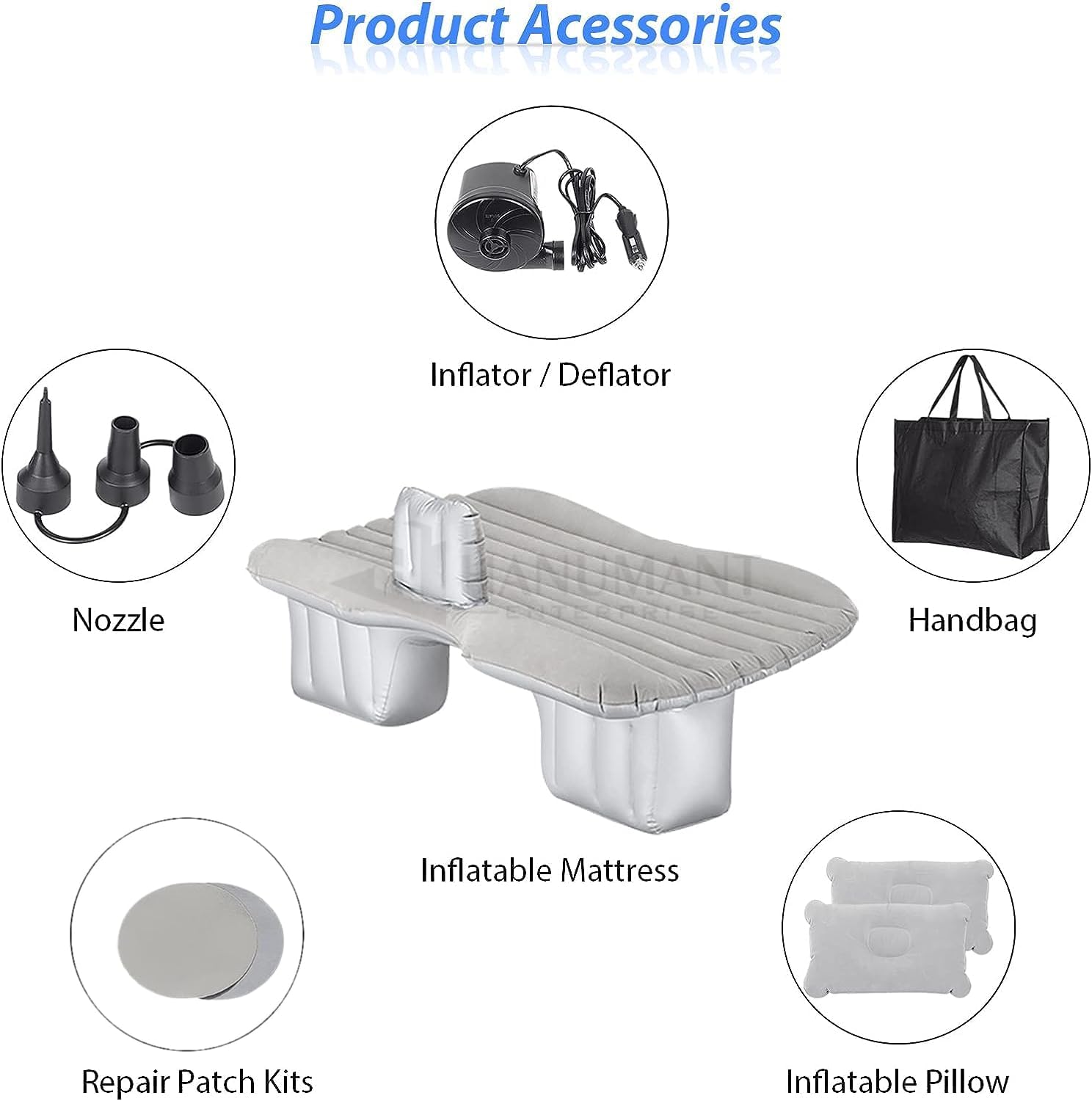 Premium Car Inflatable Bed with Pump & 2 Air Pillow (RA-010)