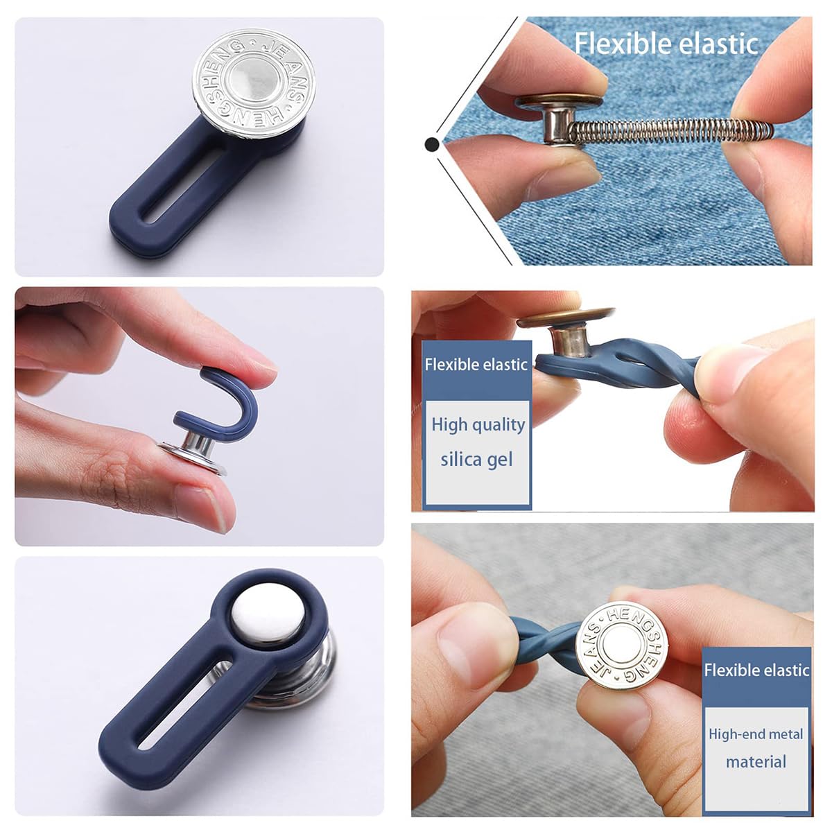 Adjustable Elastic Waist Extender Buttons {pack of 6} (RA-075)