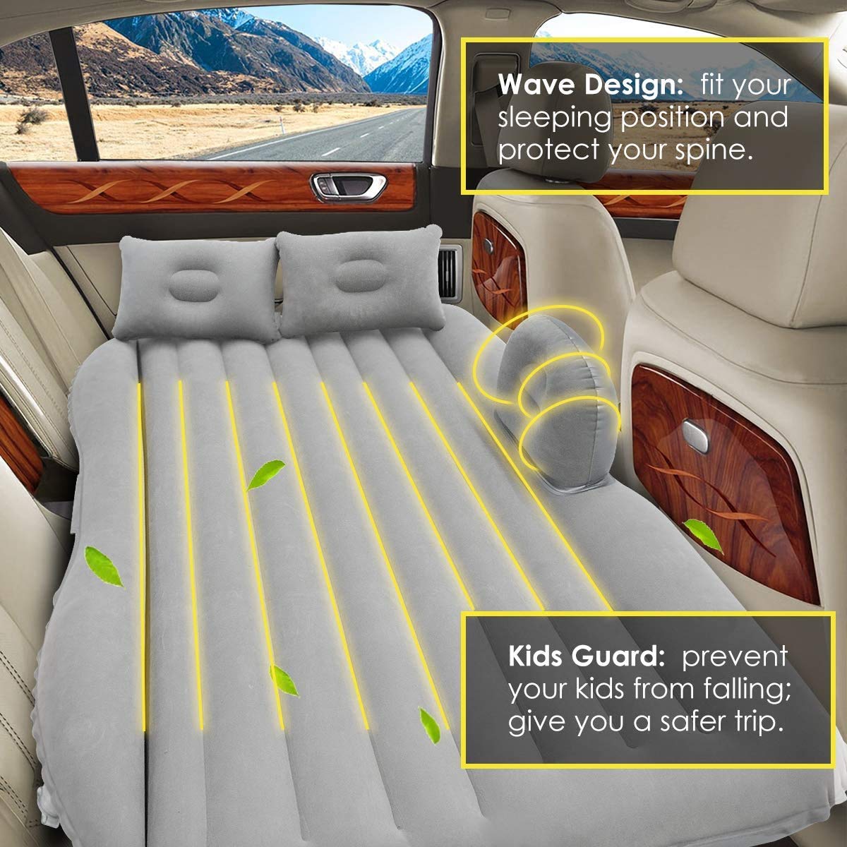 Premium Car Inflatable Bed with Pump & 2 Air Pillow (RA-010)