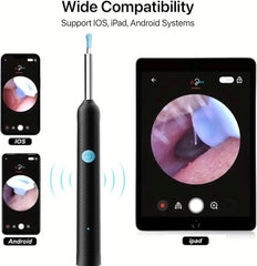 Smart Visual Earwax Cleaner with 1080P WiFi Camera & LED Light – Rechargeable Ear Cleaning Tool