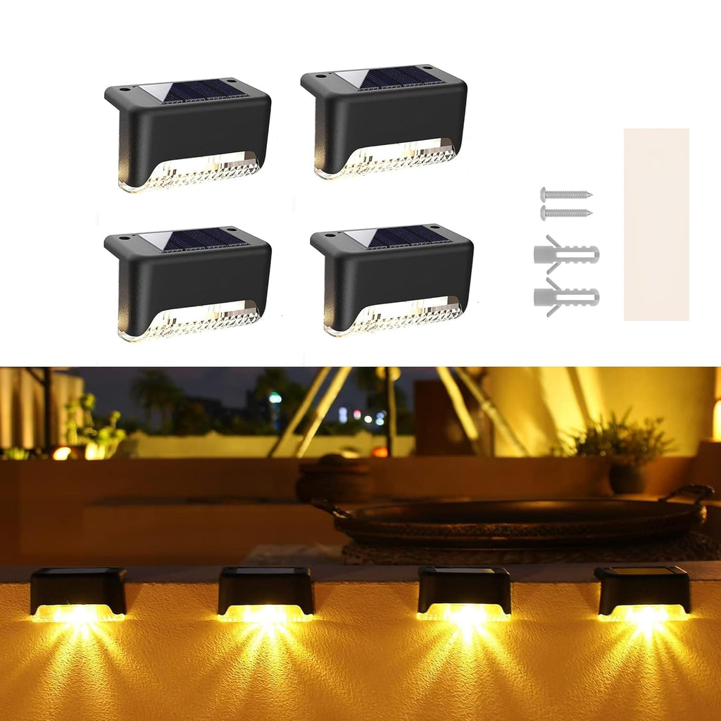 Waterproof LED Solar Powered Deck Stair Outdoor Light (Pack of 4) (RA-028)
