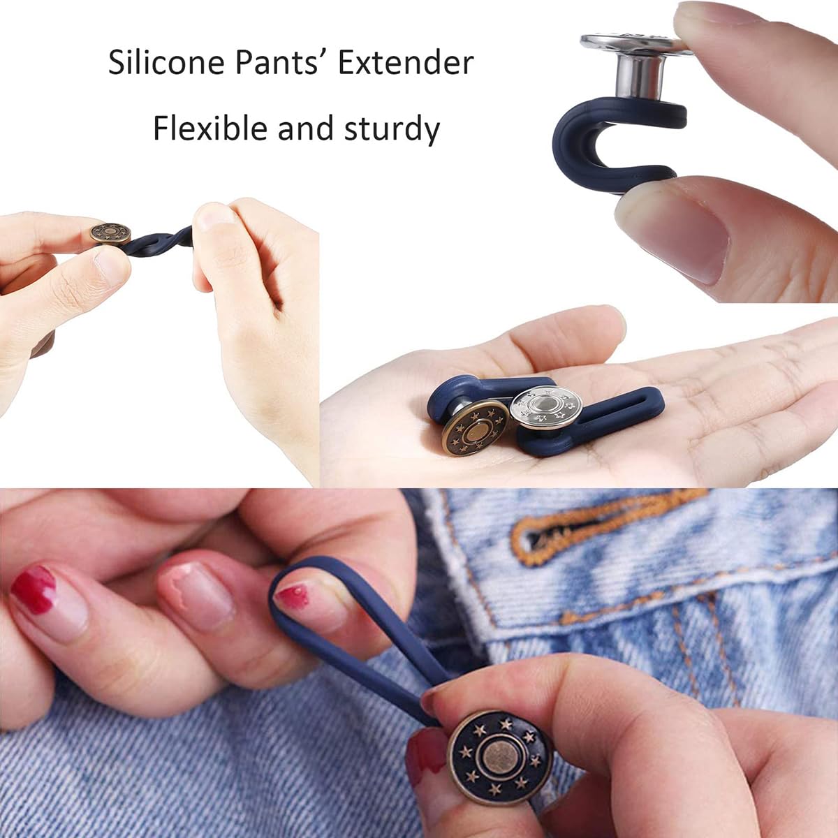 Adjustable Elastic Waist Extender Buttons {pack of 6} (RA-075)
