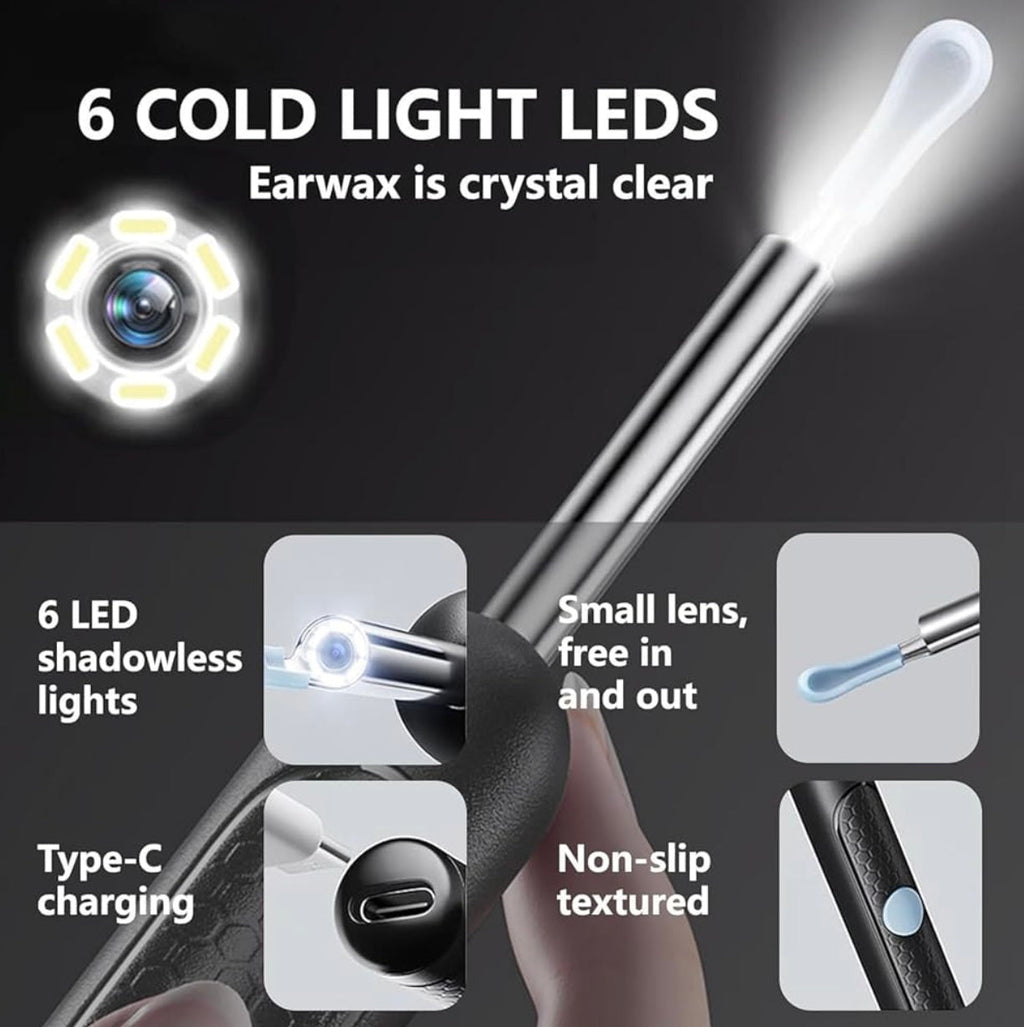 Smart Visual Earwax Cleaner with 1080P WiFi Camera & LED Light – Rechargeable Ear Cleaning Tool (RA-011)