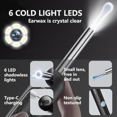 Smart Visual Earwax Cleaner with 1080P WiFi Camera & LED Light – Rechargeable Ear Cleaning Tool