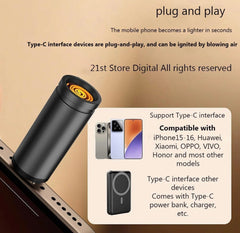 USB Electric Type-C Lighter | Flameless Windproof Mini Keychain Lighter